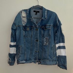 Forever 21 distressed jean jacket size M